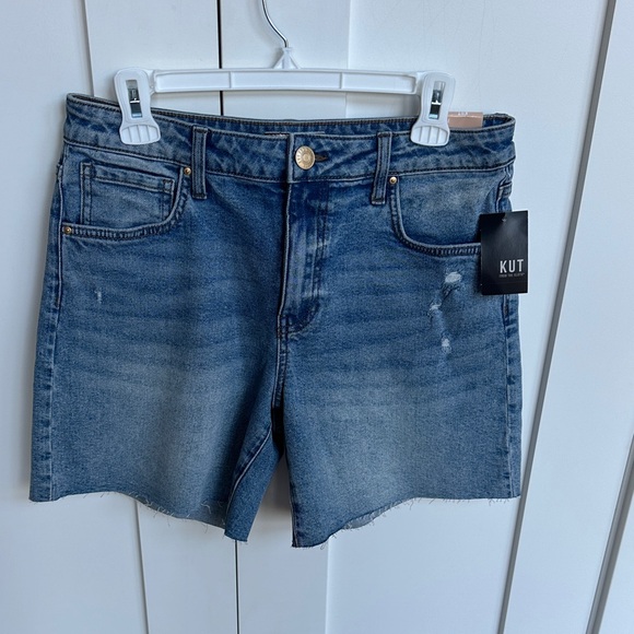 Kut from the Kloth Distressed Blue Jean Shorts Size 4 - Picture 1 of 11